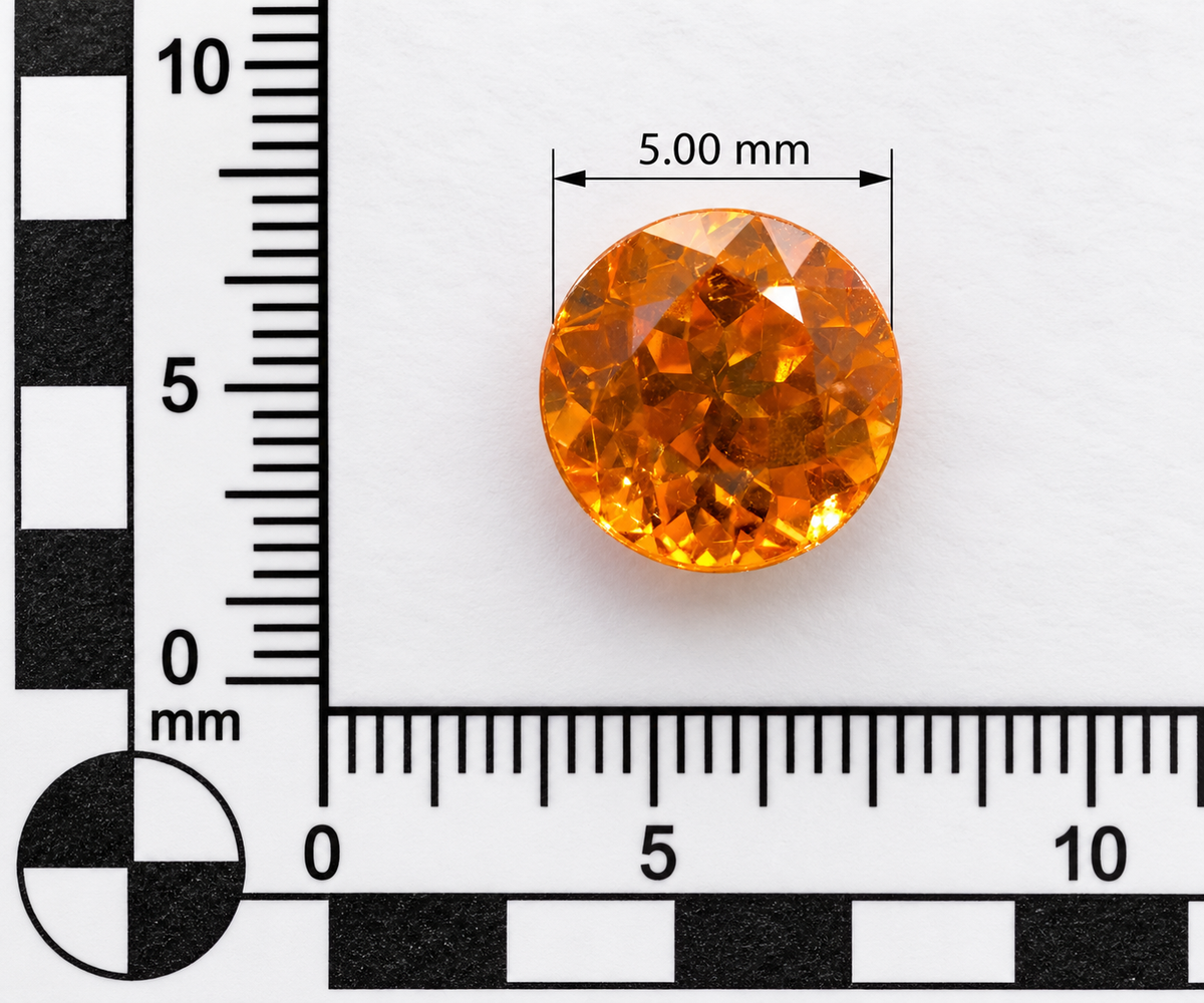Spessartite Naturale Tondo 1.00ct – Granato Arancio per Alta Gioielleria