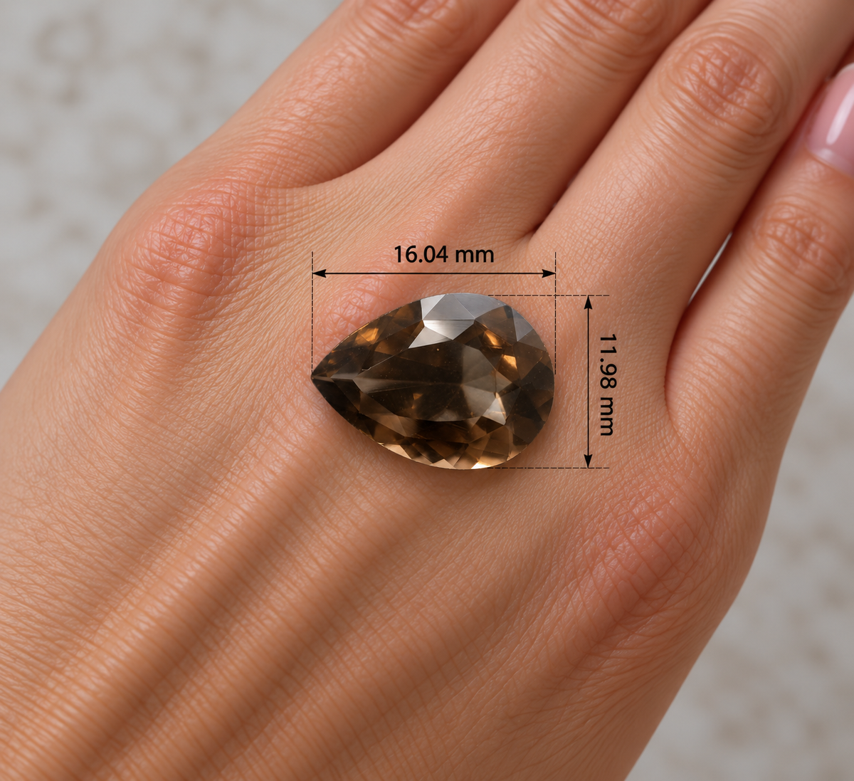 Quarzo Smoky Naturale Goccia 6.65ct – Pietra Semipreziosa per Gioielleria