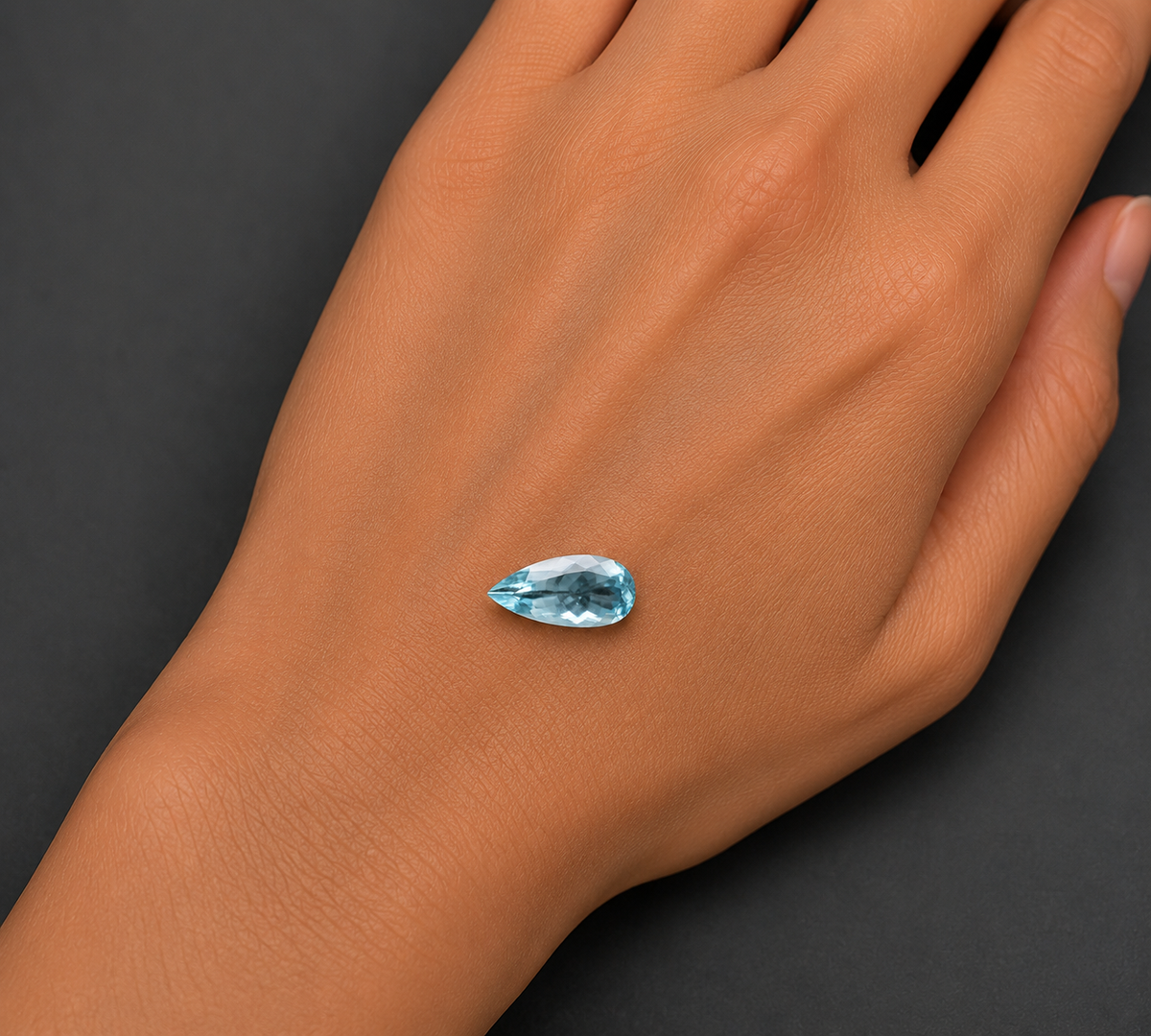 Acquamarina Naturale Goccia 3.80ct – Pietra Preziosa per Gioielleria