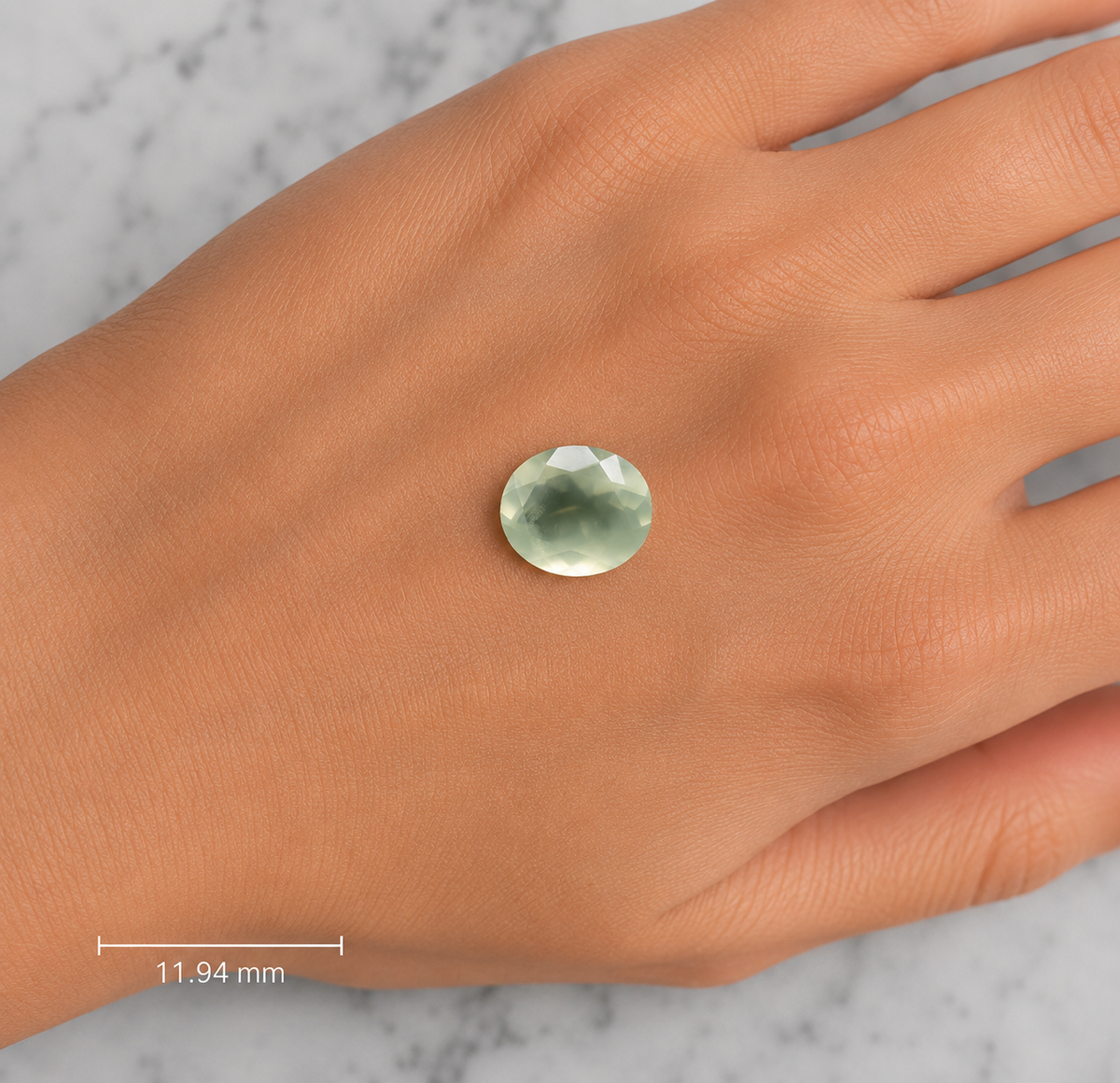Prenite Naturale Ovale 4.75ct – Pietra Sempreziosa Verde per Gioielleria
