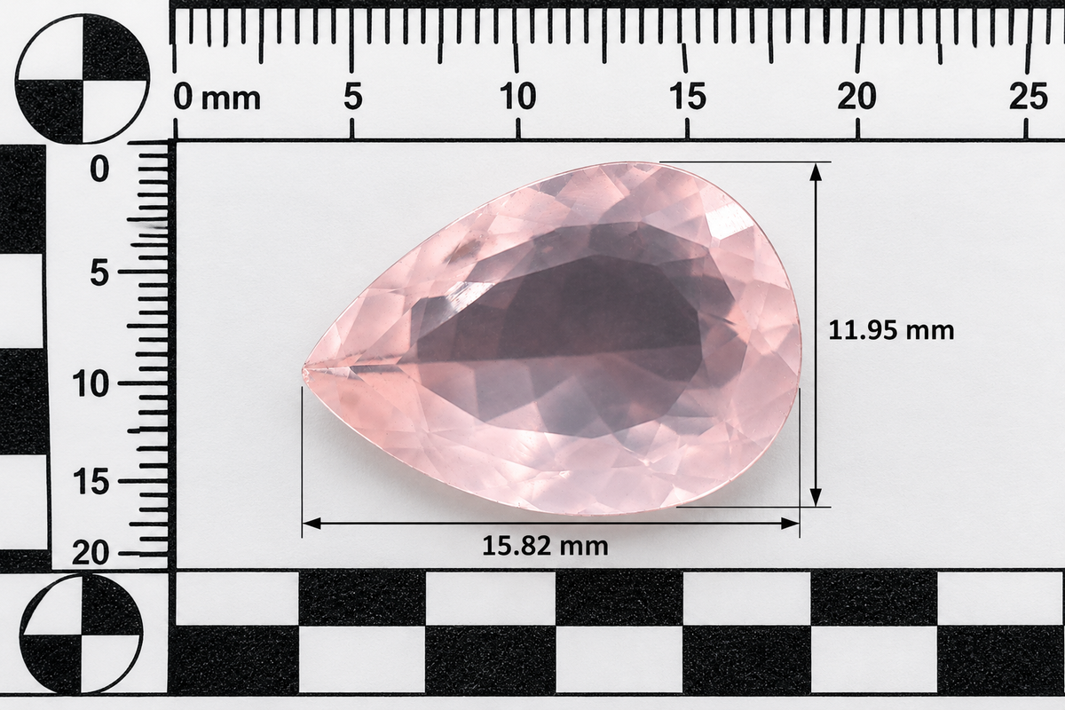 Quarzo Rosa Naturale Goccia 6.45ct – Pietra Semipreziosa per Gioielleria