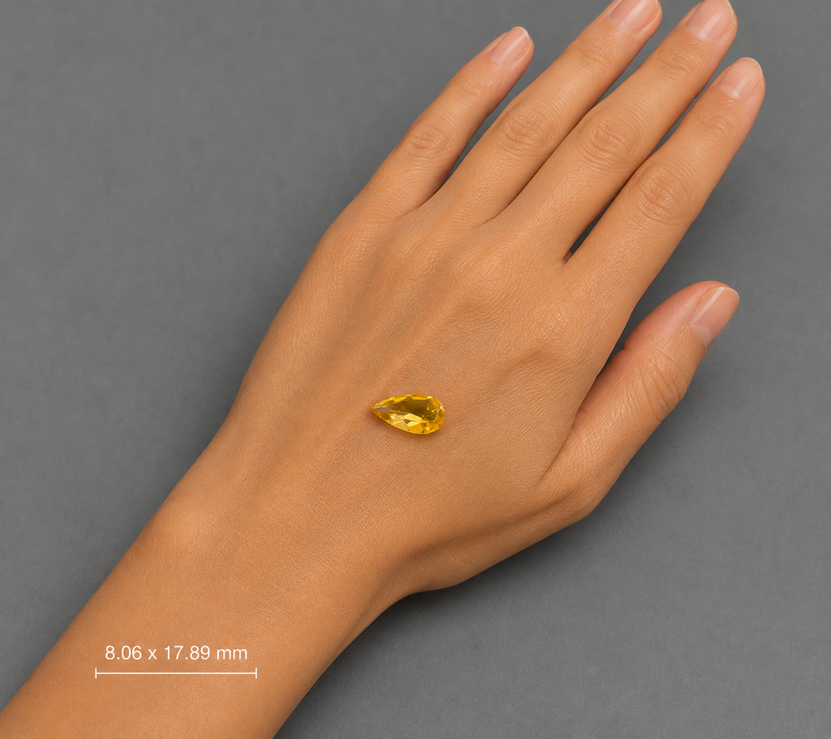 Citrino Naturale Goccia 4.05ct – Pietra Preziosa Gialla per Gioielleria