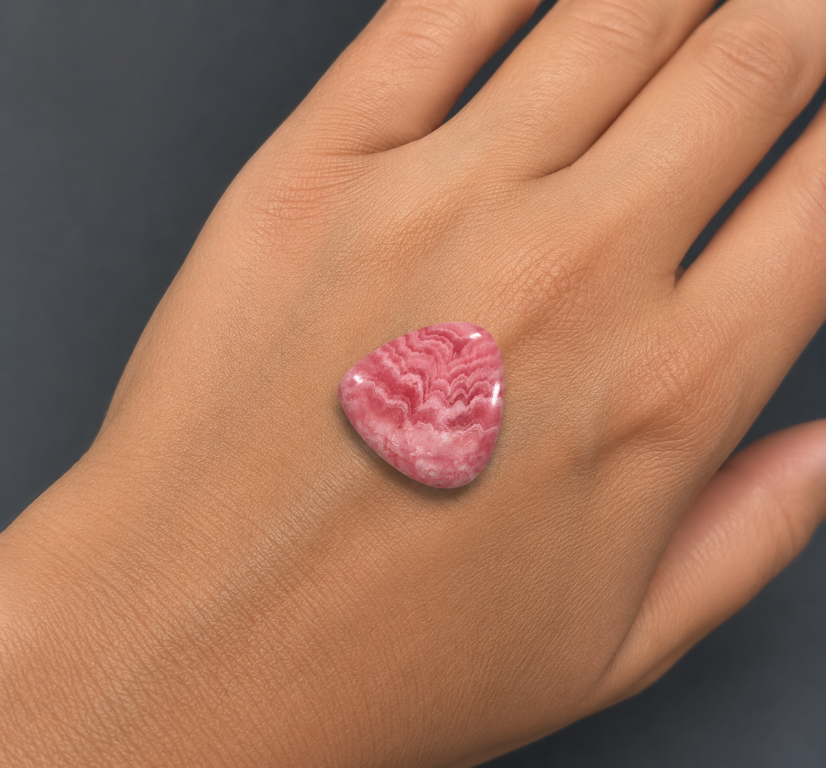 Rodocrosite Naturale Goccia Cabochon 12.95ct – Pietra Semipreziosa Rosa per Gioielleria