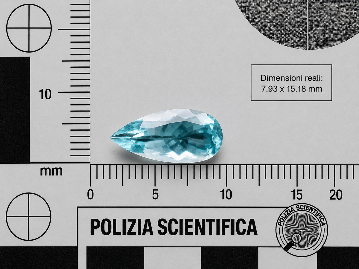 Acquamarina Naturale Goccia 3.80ct – Pietra Preziosa per Gioielleria
