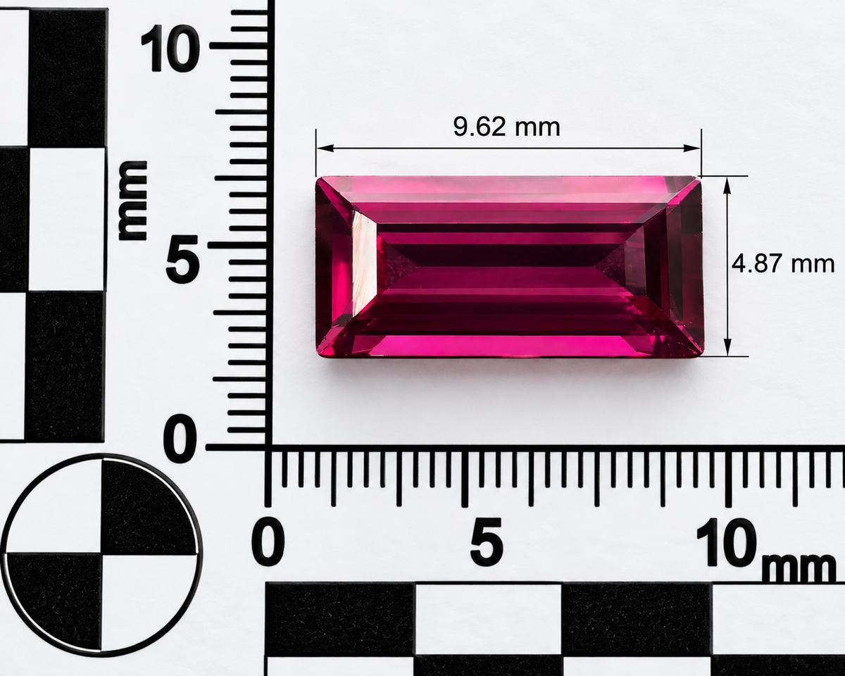 Rodolite Naturale Baguette 1.65ct – Granato Porpora per Alta Gioielleria