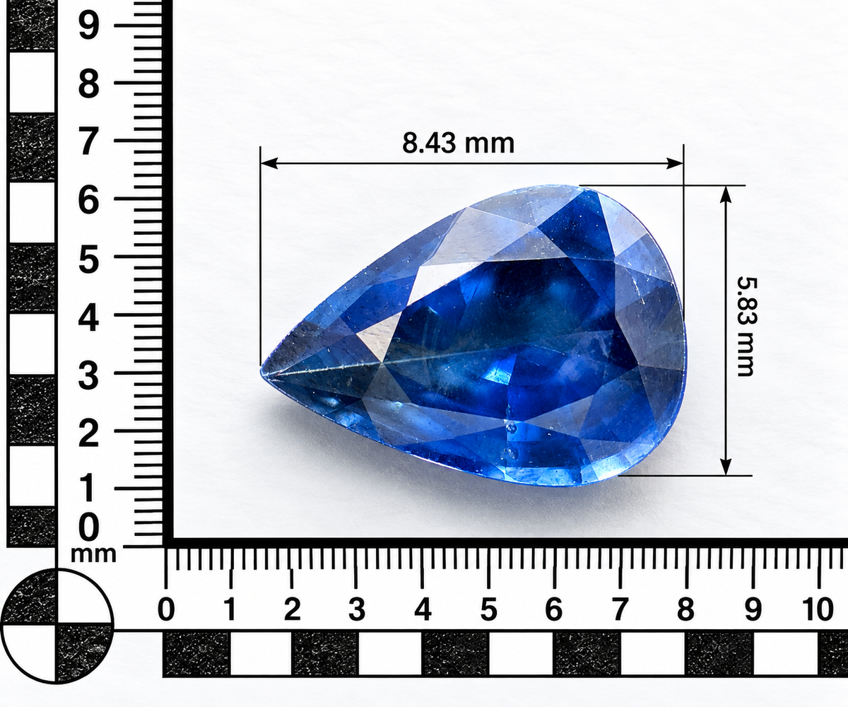 Zaffiro Blu Naturale Goccia 1.25ct – Pietra Preziosa per Alta Gioielleria