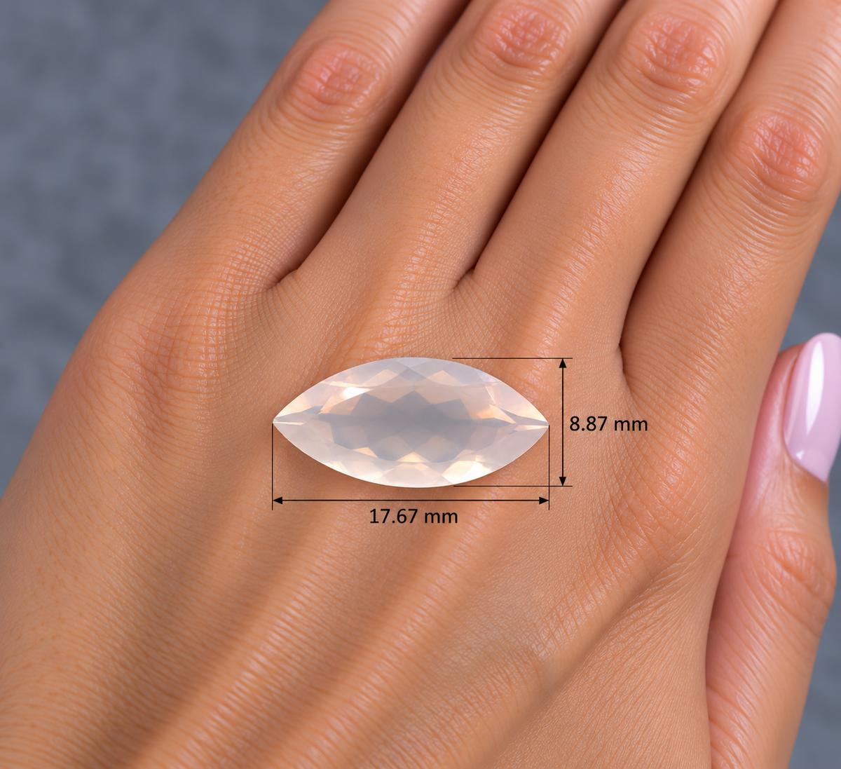 Quarzo Rosa Naturale Marquise 4.80ct – Pietra Semipreziosa per Gioielleria