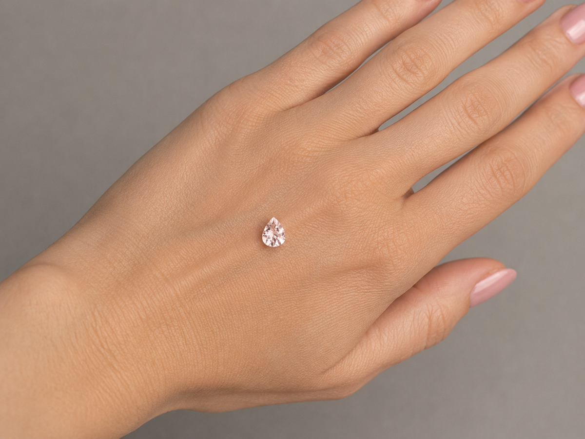 Morganite Naturale Goccia 0.65ct – Pietra Preziosa Rosa per Gioielleria