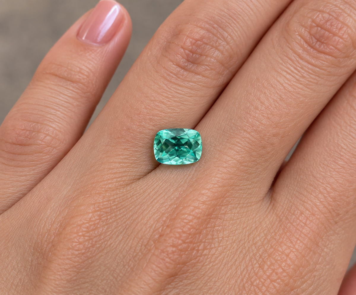 Tormalina Seafoam Cushion 1.60ct – Pietra Preziosa per Gioielleria