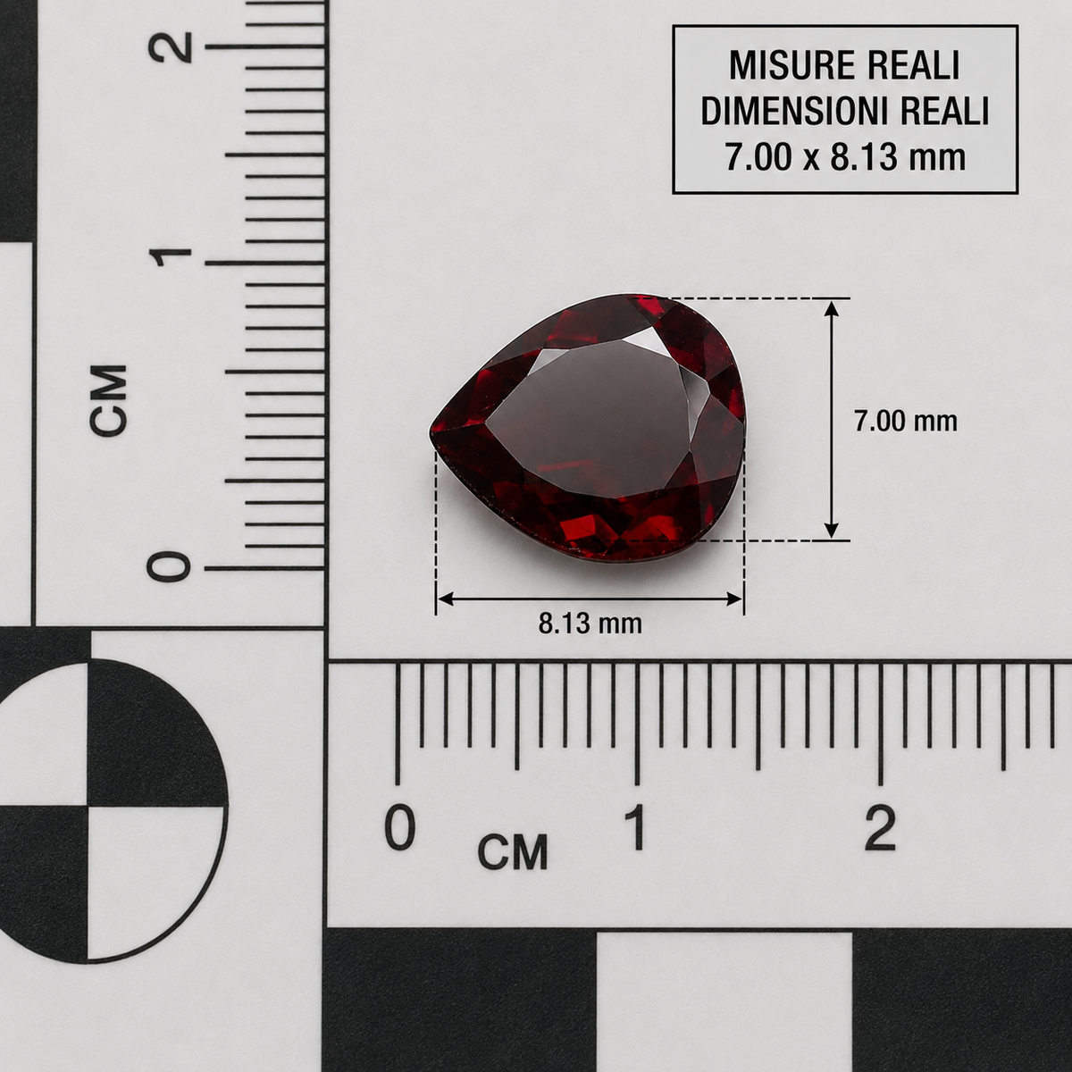 Granato Naturale Goccia 1.60ct – Pietra Preziosa Rossa per Gioielleria