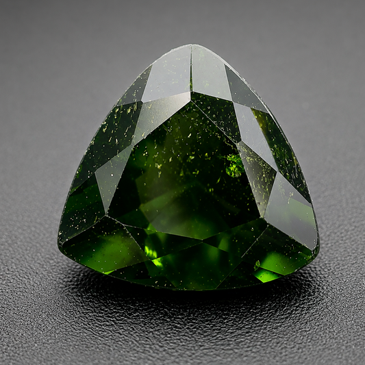 Cromodiopside Naturale Trillion 3.10ct – Gemma Verde Siberiana per Gioielleria