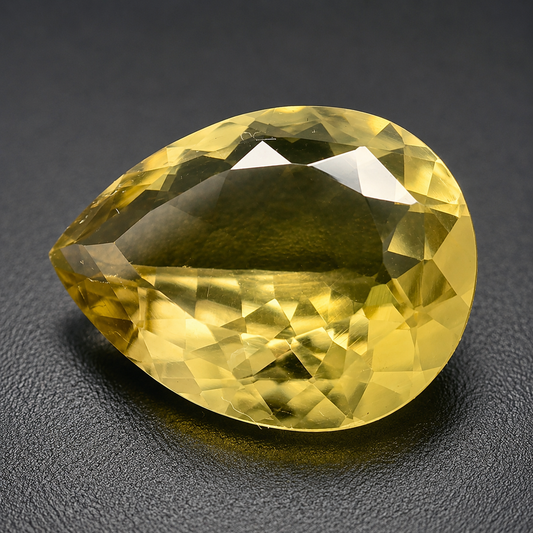 Quarzo Lemon Naturale Goccia 7.00ct – Pietra Semipreziosa Giallo Limone per Gioielleria