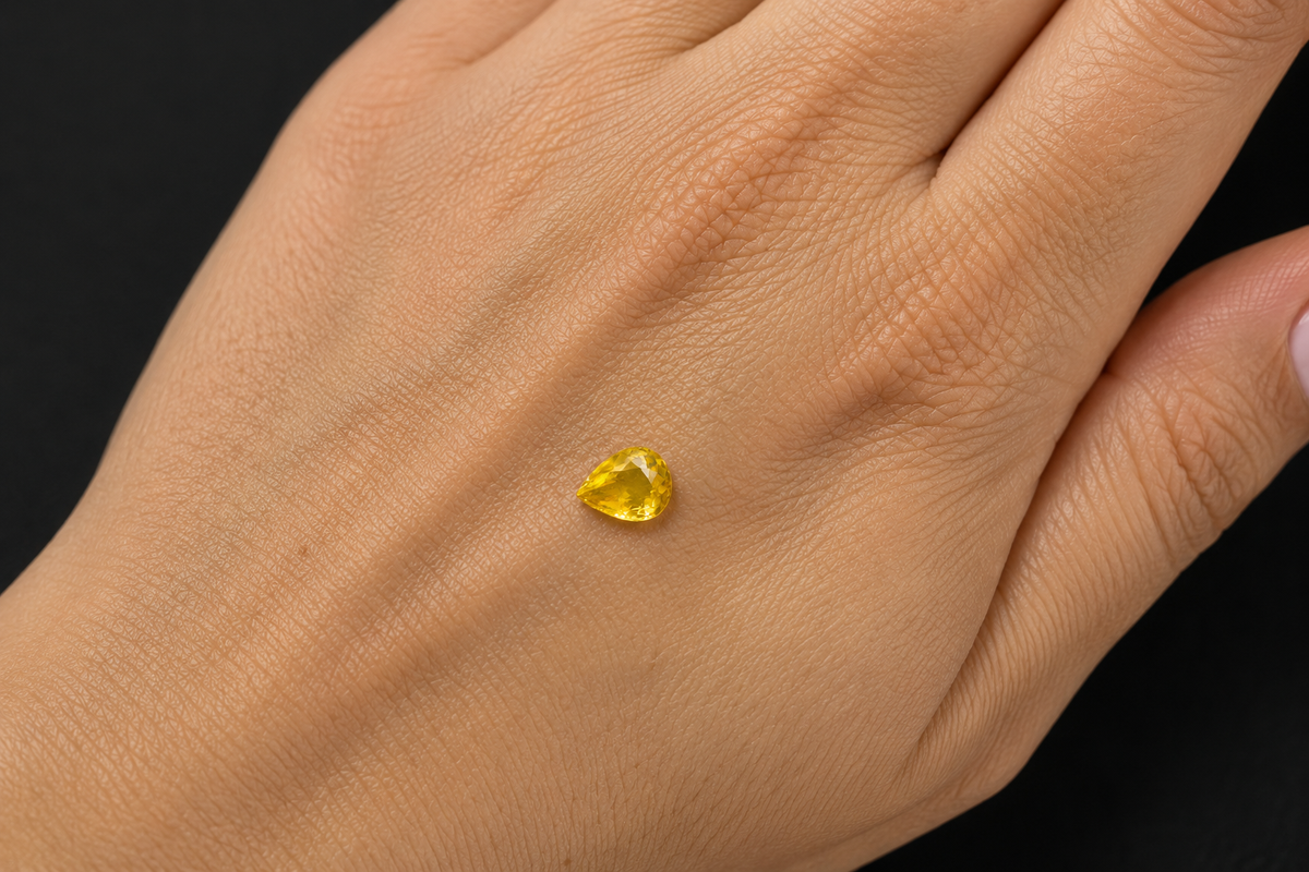 Tormalina Golden Goccia 1.00ct – Pietra Preziosa per Gioielleria