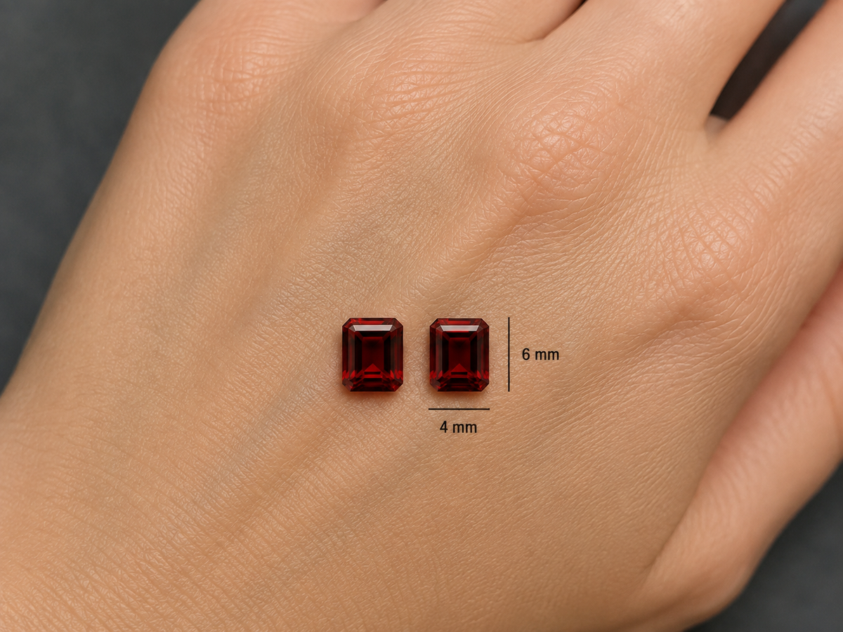 Granato Naturale Ottagoni 1.60ct – Pietra Preziosa Rossa per Gioielleria