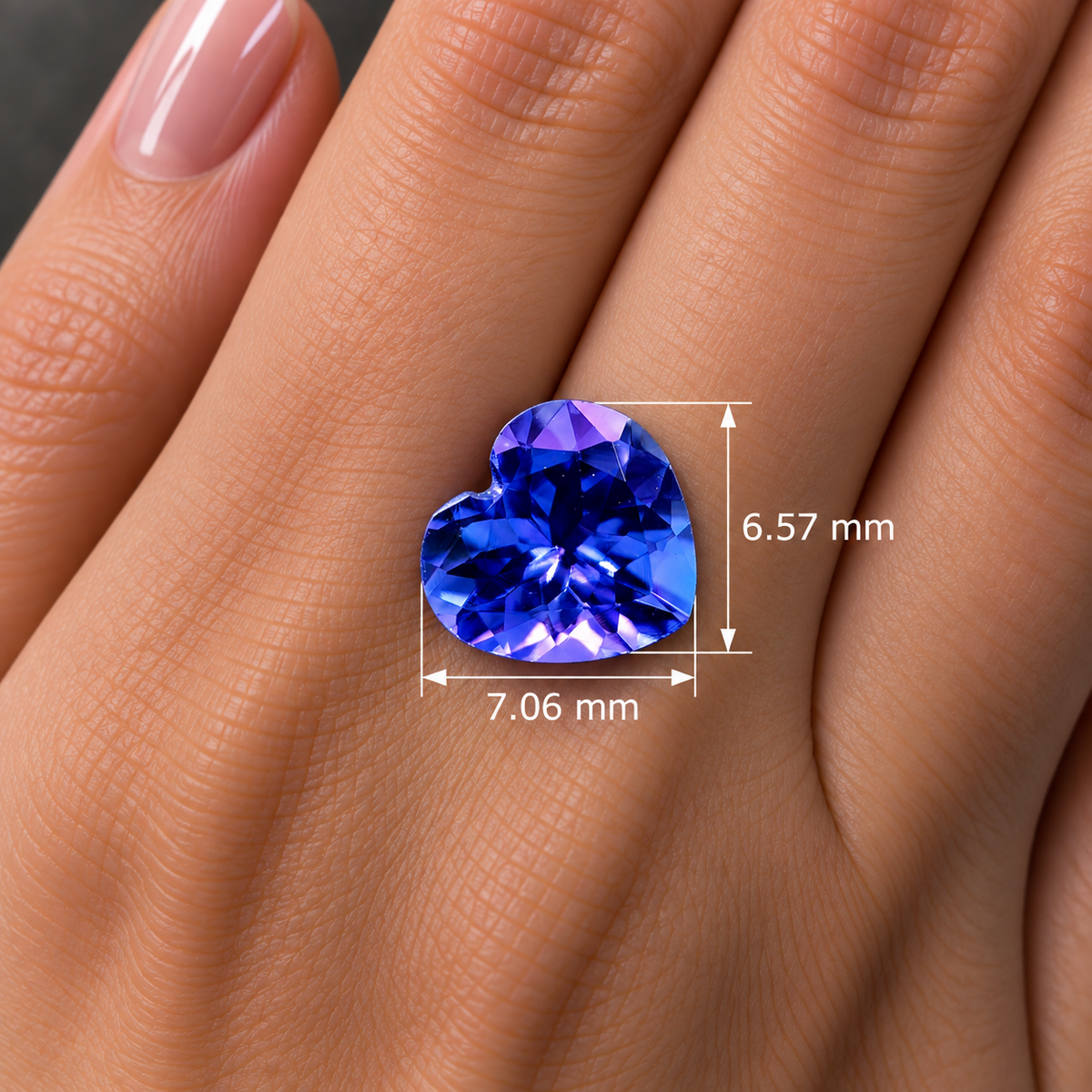 Tanzanite Naturale Cuore 1.20ct – Gemma Rara Viola Regalo di Lusso