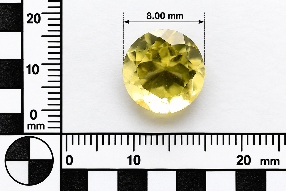Quarzo Lemon Naturale Tondo 1.65ct – Pietra Semipreziosa Giallo Limone per Gioielleria