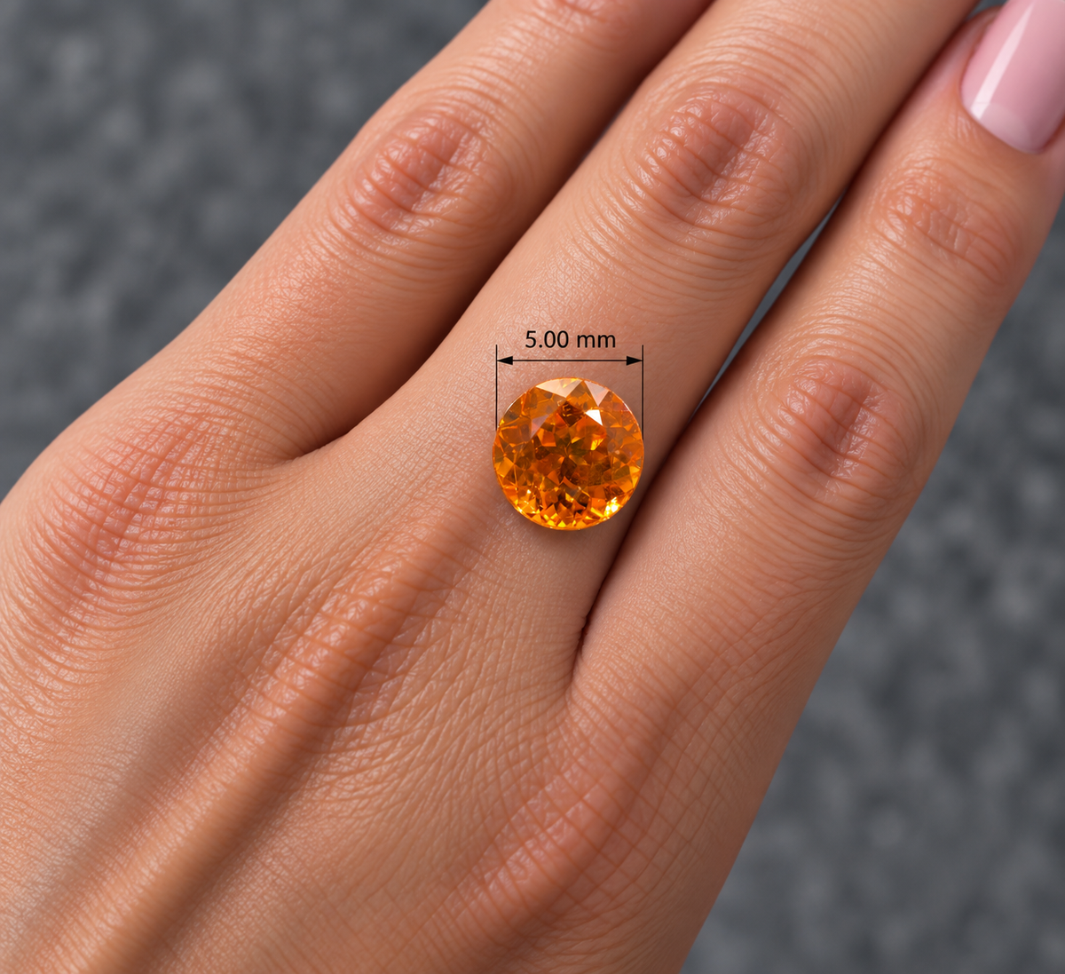Spessartite Naturale Tondo 1.00ct – Granato Arancio per Alta Gioielleria