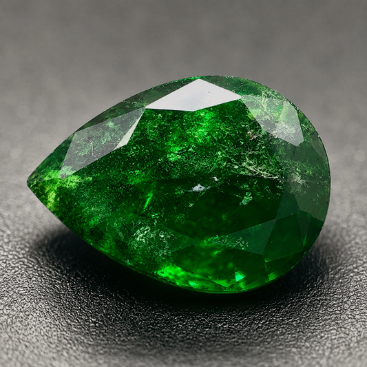 Tsavorite Naturale Goccia 1.30ct – Gemma Rara Verde per Gioielleria