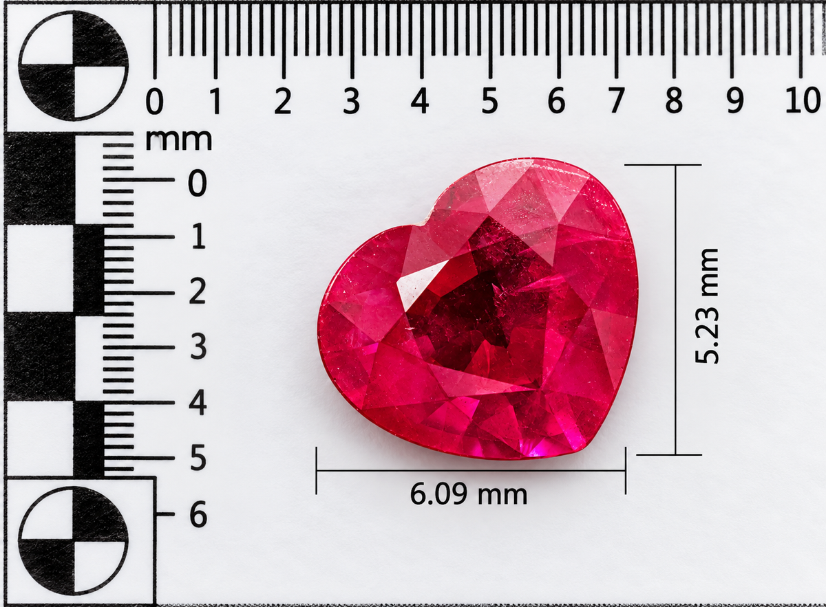 Rubino Naturale Cuore 0.75ct – Pietra Preziosa di Alta Qualità