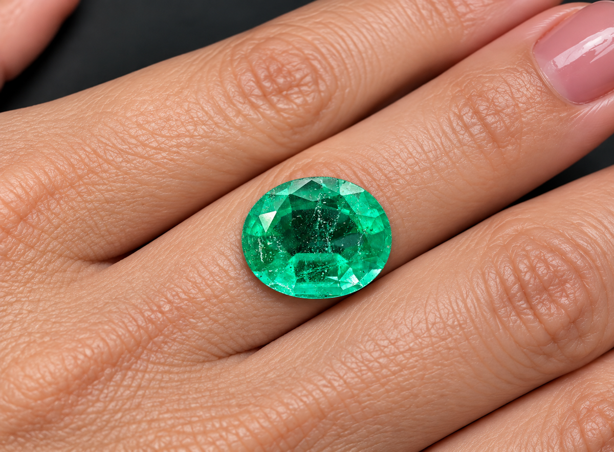 Smeraldo Naturale Ovale 1.85ct - Pietra Preziosa per Gioielleria