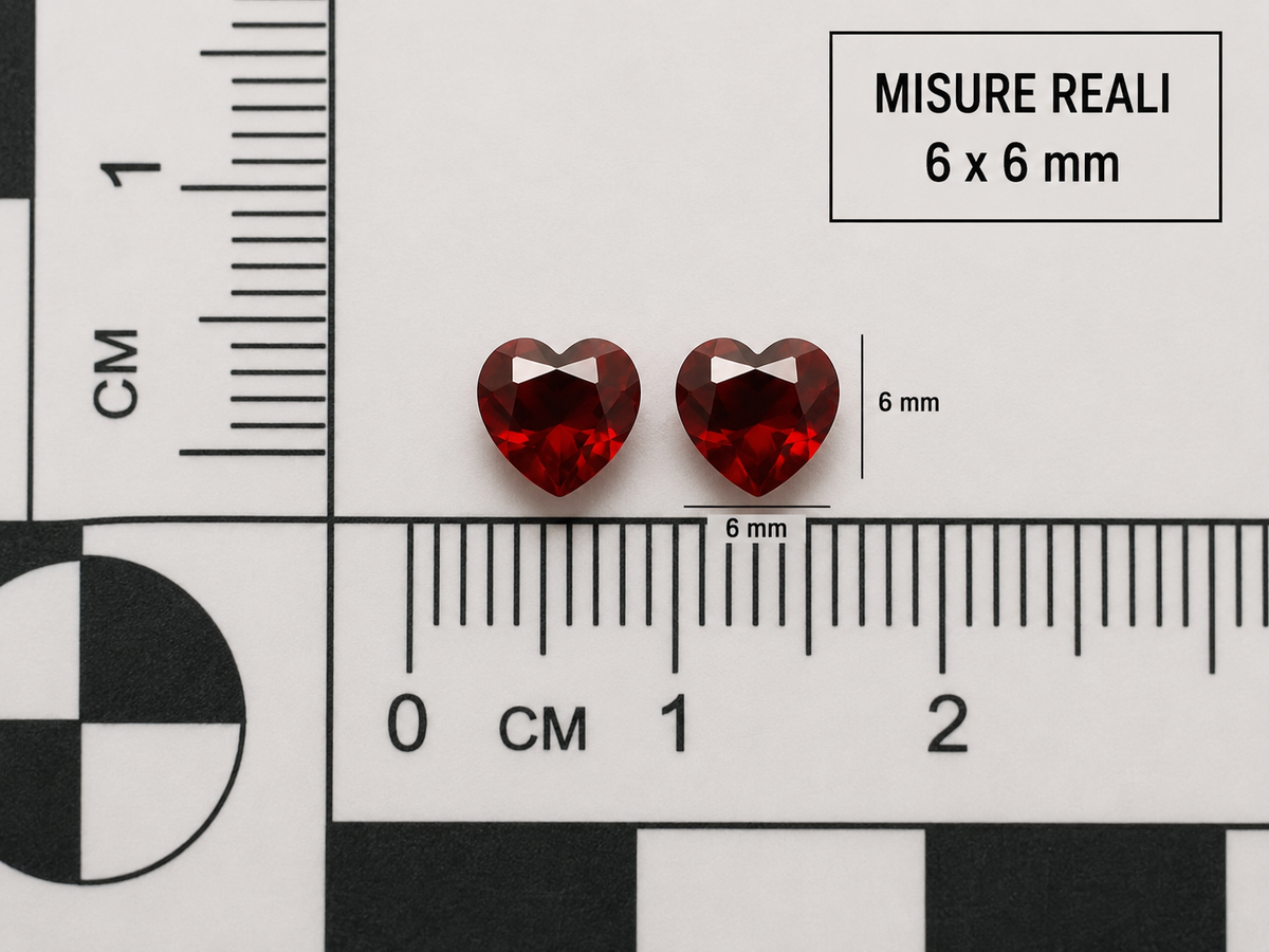 Granato Naturale Cuori 1.80ct – Pietra Preziosa Rossa per Gioielleria