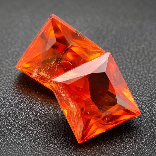 Zaffiro Orange Naturale Carrè 0.40ct – Pietra Preziosa per Alta Gioielleria