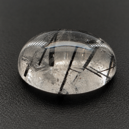 Quarzo Tormalinato Ovale Cabochon 3.35ct – Pietra Naturale per Gioielleria