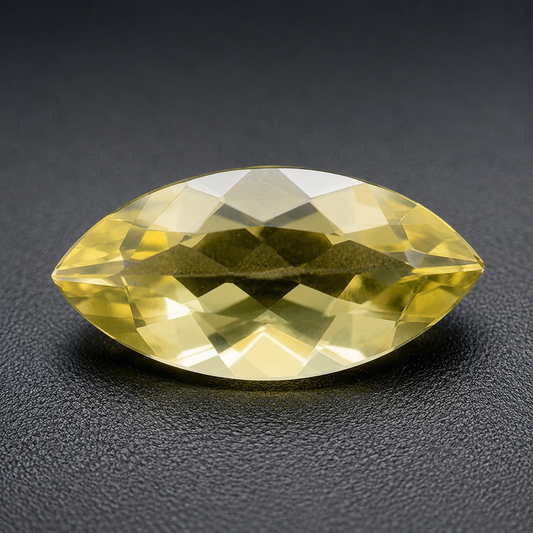 Quarzo Lemon Naturale Marquise 7.00ct – Pietra Semipreziosa Giallo Limone per Gioielleria