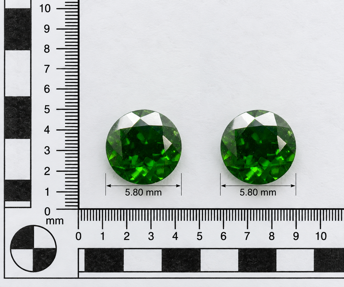 Cromodiopside Naturale Tondi 2.05ct – Gemma Verde Siberiana per Gioielleria