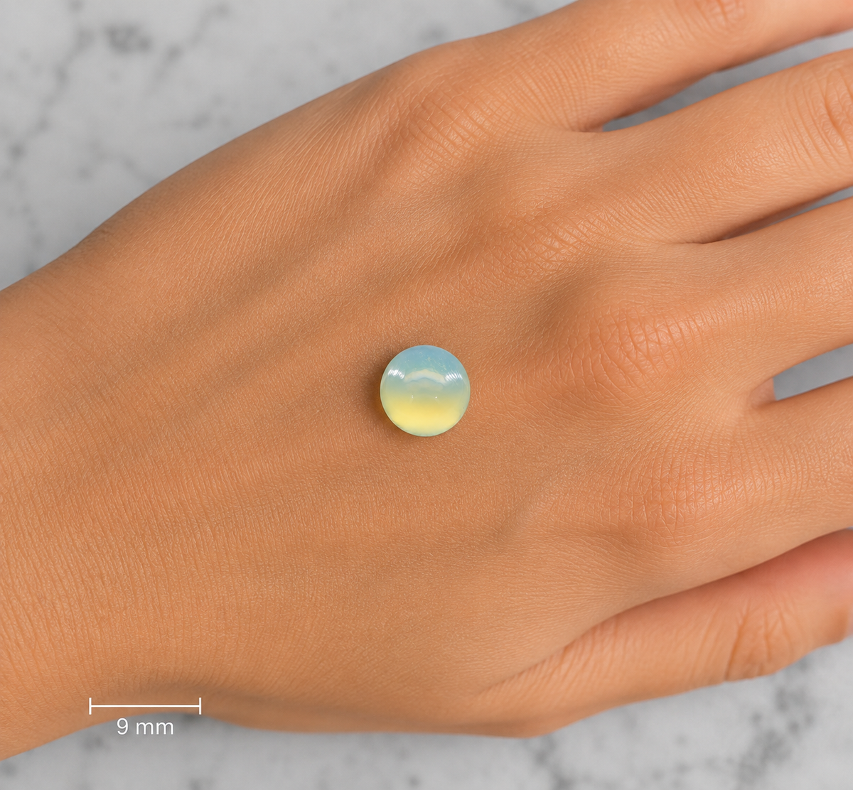 Prenite Naturale Tondo Cabochon 4.55ct – Pietra Semipreziosa Verde per Gioielleria