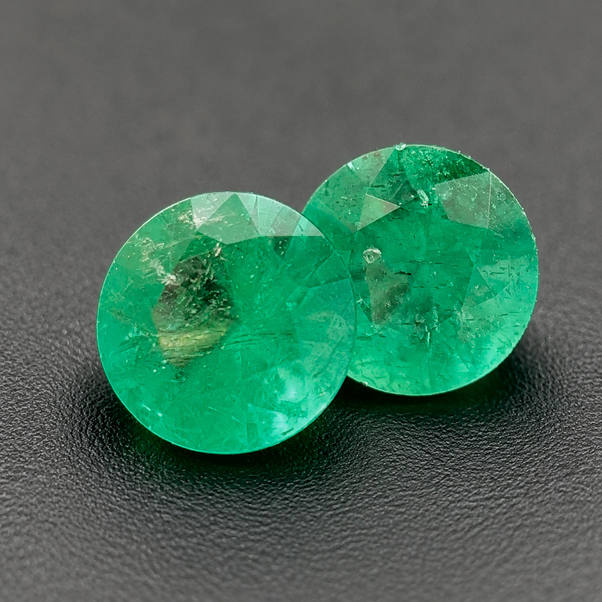 Smeraldo Naturale Tondo 0.35ct - Coppia Pietre Preziose per Gioielleria