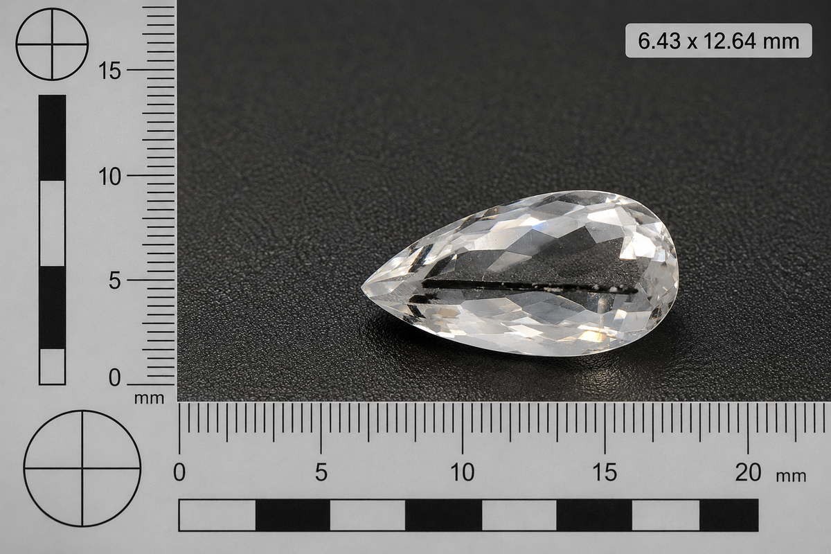 Quarzo Tormalinato Goccia 2.15ct – Pietra Sempreziosa per Gioielleria