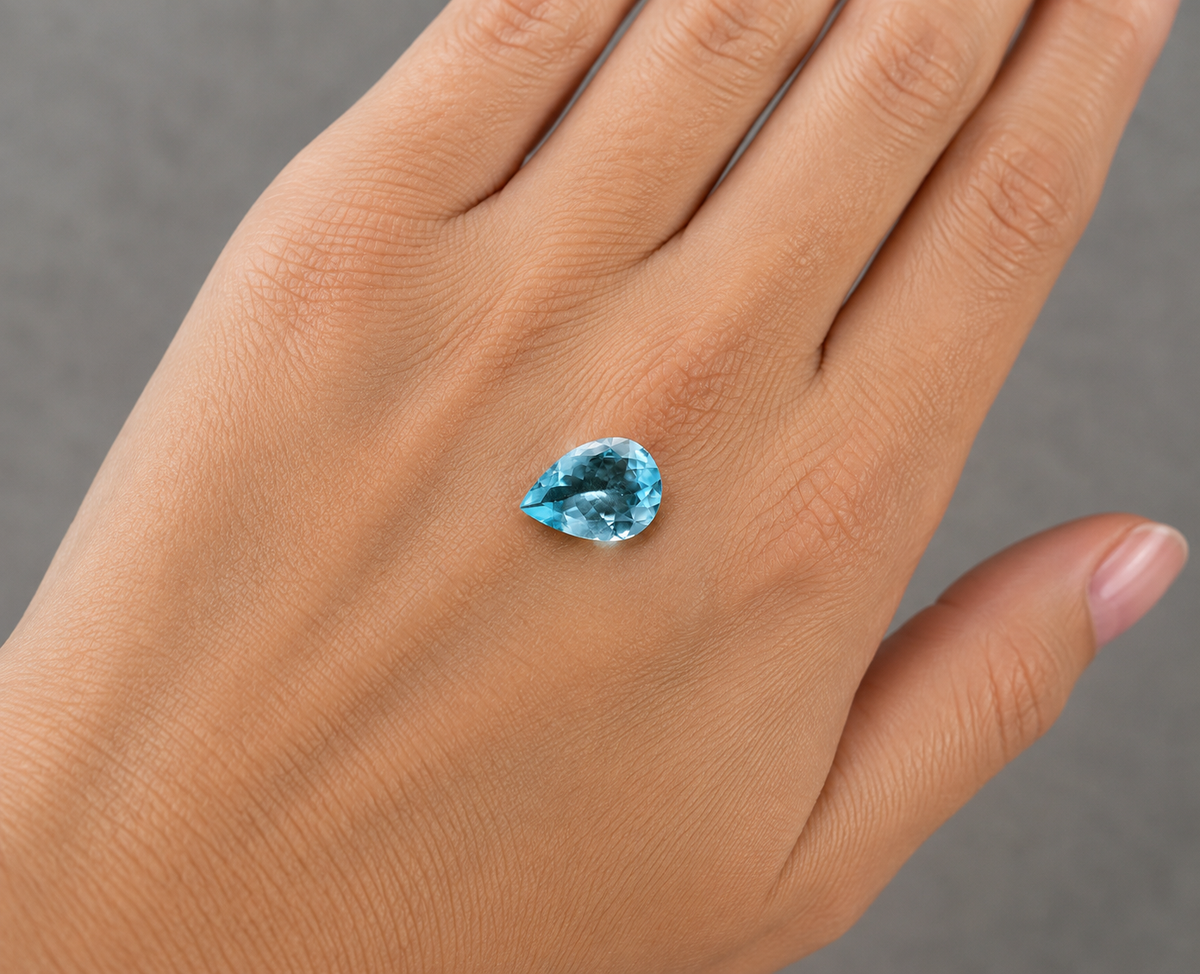 Acquamarina Naturale Goccia 3.55ct – Pietra Preziosa per Gioielleria