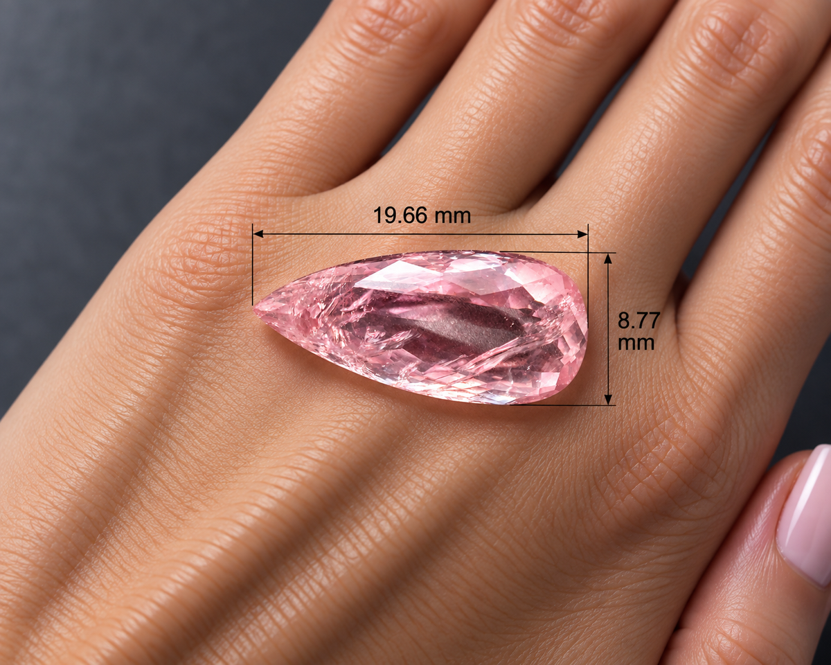 Morganite Naturale Goccia 7.70ct – Pietra Preziosa Rosa per Alta Gioielleria
